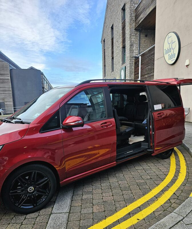 Safe Travels VIP V-Class Mercedes Benz Parked at Table Table UK